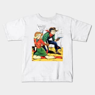 Wanted Cowboys Cowgirl Western Broncho Bill Vintage Comic Book Kids T-Shirt